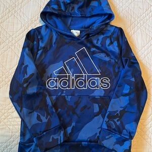 Adidas Blue Camo Patterned Tee, Youth Small